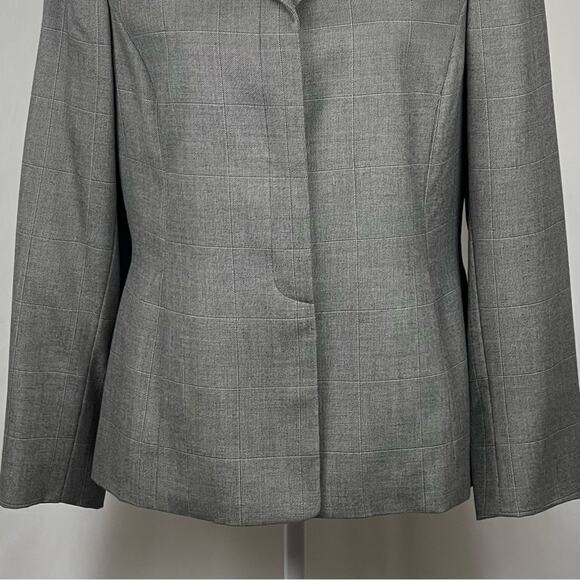 Anne Klein Black & White Plaid Print Career Academia Jacket Blazer NWOT Size 10 - Picture 3 of 11